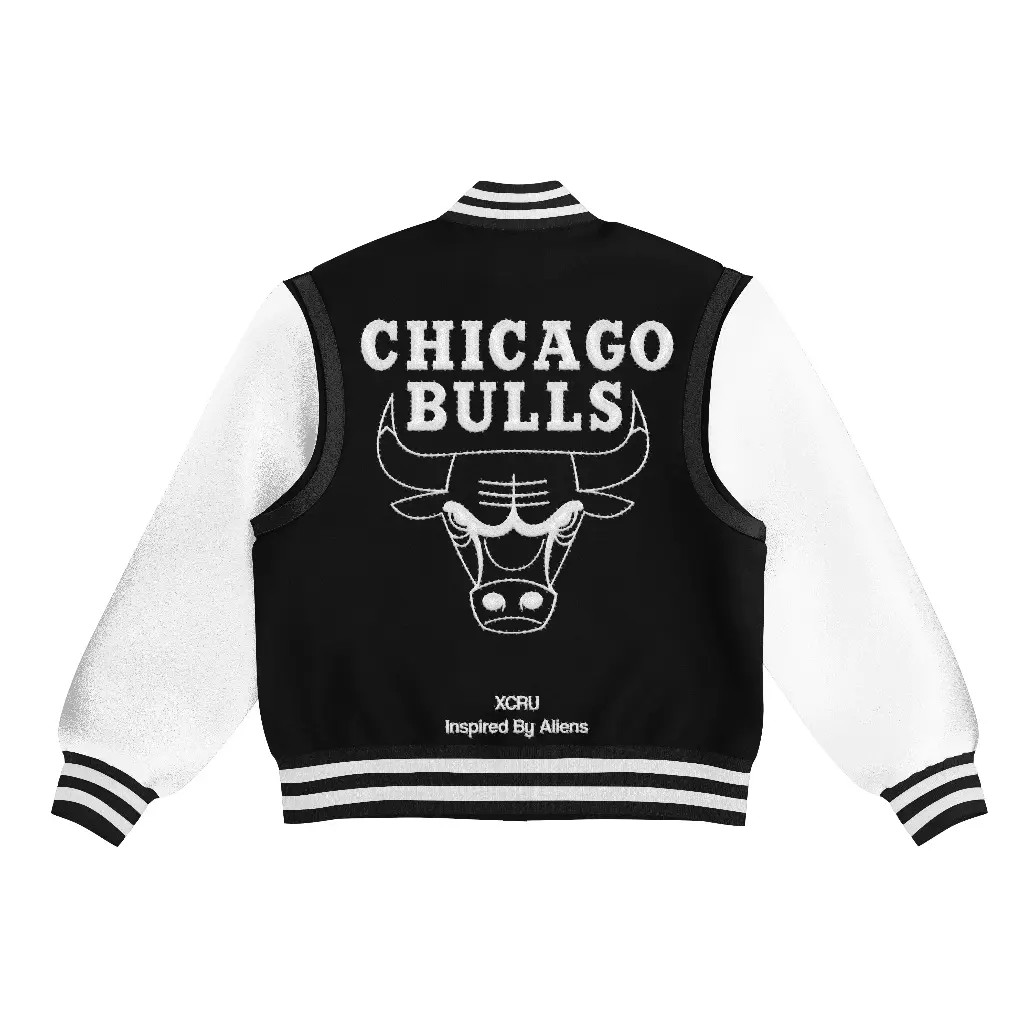 XCRU NBA CHICAGO BULLS VARSITY JACKET - BLACK