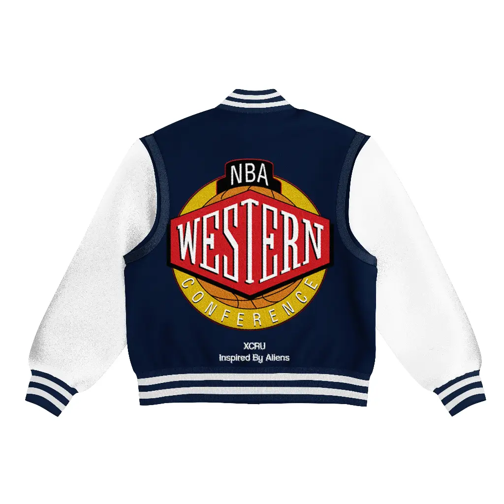 XCRU NBA WESTERN VARSITY JACKET - BLUE