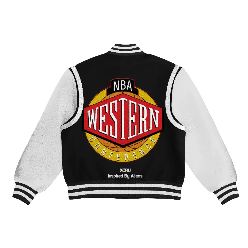 XCRU NBA WESTERN VARSITY JACKET - BLACK