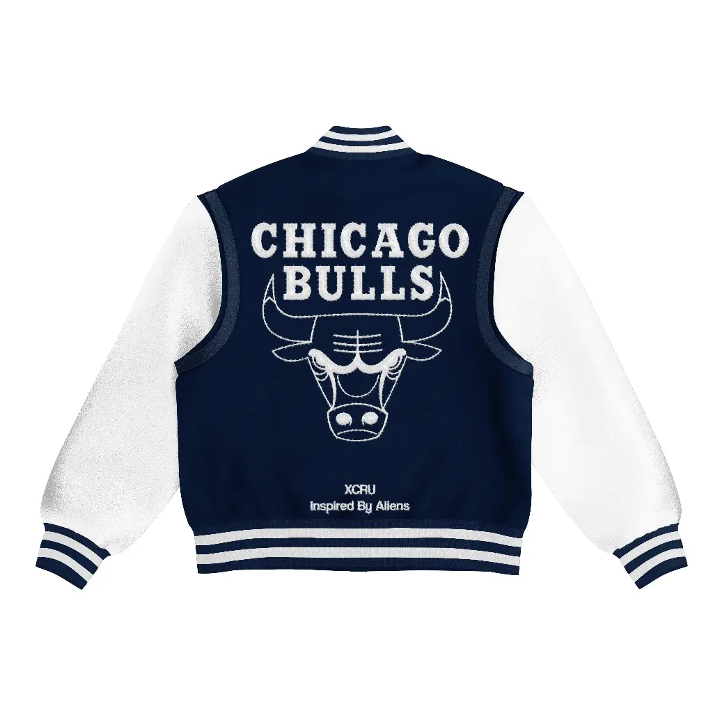 XCRU NBA CHICAGO BULLS VARSITY JACKET - BLUE