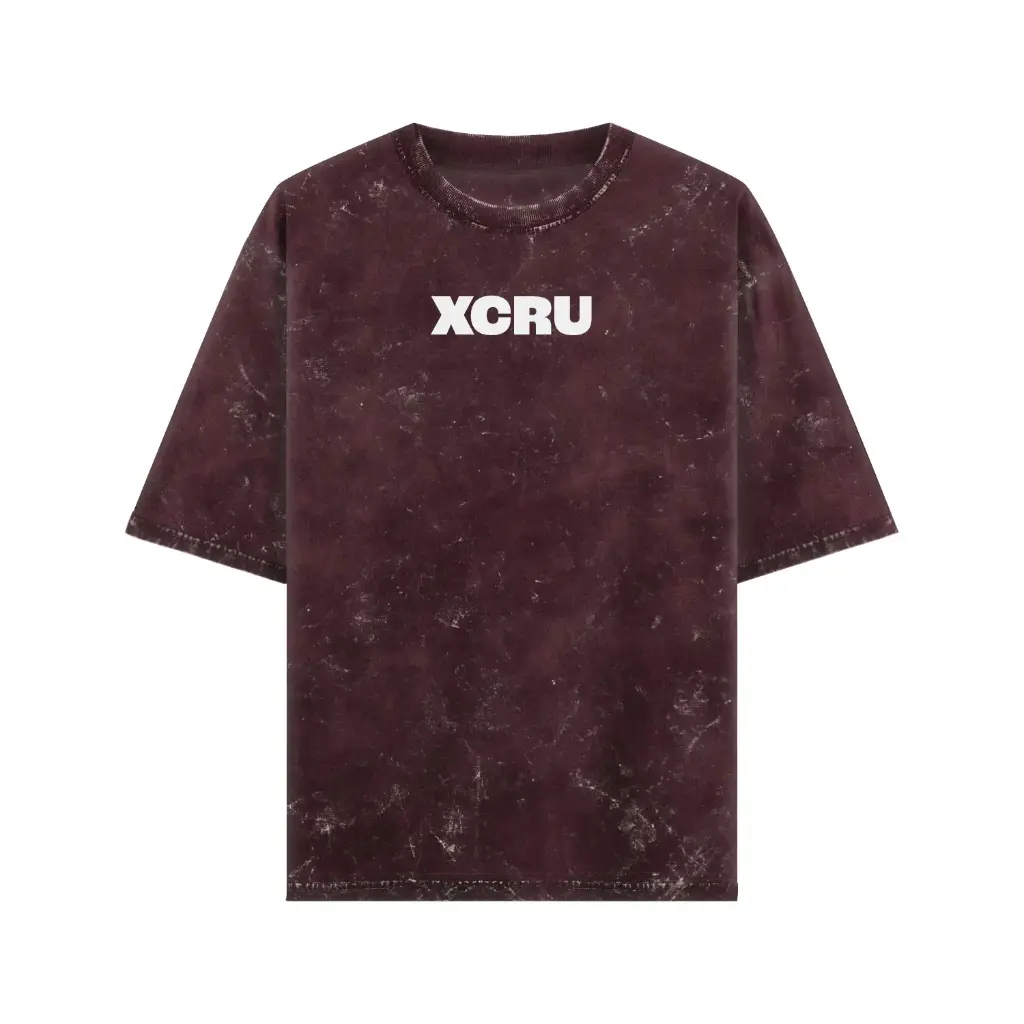 ACID WASH CLASSIC OVERSIZED TEE - MAROON