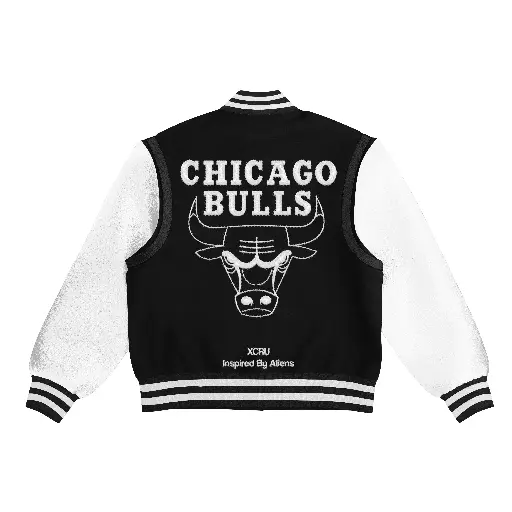 XCRU NBA CHICAGO BULLS VARSITY JACKET - BLACK
