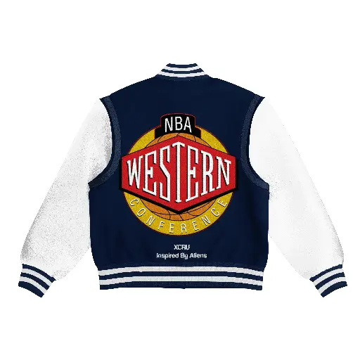 XCRU NBA WESTERN VARSITY JACKET - BLUE