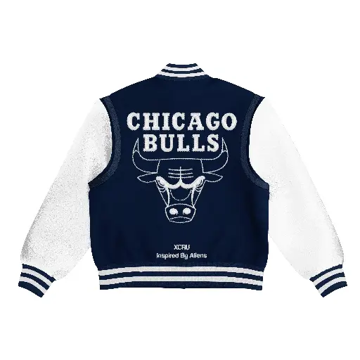 XCRU NBA CHICAGO BULLS VARSITY JACKET - BLUE