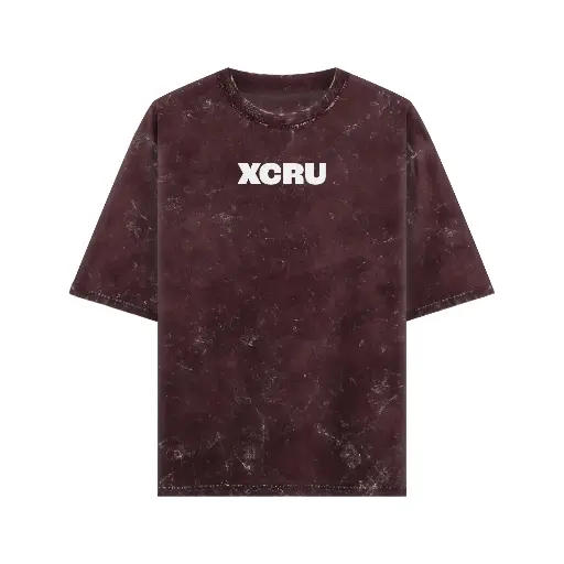 ACID WASH CLASSIC OVERSIZED TEE - MAROON